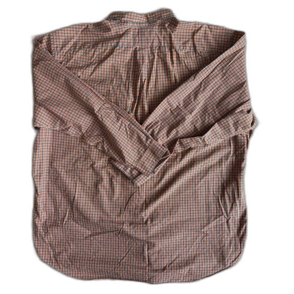 RALPH LAUREN 3XLT Classic Fit Plaid Button Down Shirt Orange Navy Big Tall Prep - Picture 4 of 5